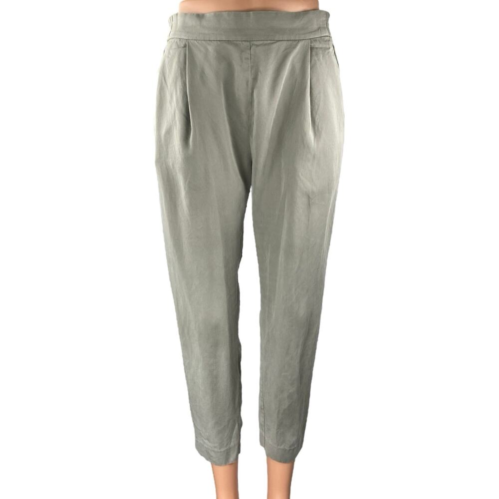 All Saints Women's Gray High Waisted Pleated Carrot Tapered Trousers Pants Sz 2